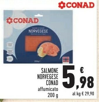 Conad Margherita Conad - salmone affumicato norvegese 200 g(ml) offerta