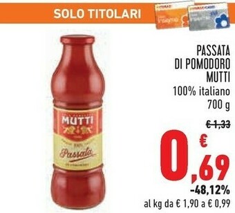 Conad Margherita Passata di pomodoro 700 g(ml) offerta