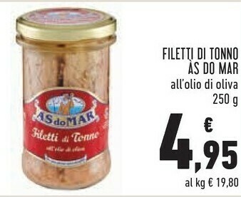 Conad Margherita Filetti di tonno all'olio di oliva 250 g(ml) offerta