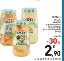 Spazio Conad Sottoli saclà vari tipi e grammature offerta