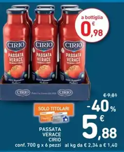 Spazio Conad Passata verace cirio conf. pezzi offerta