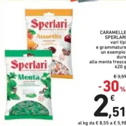 Spazio Conad Caramelle sperlari vari tipi offerta