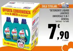 Conad Superstore DETERGENTE LIQUIDO LAVATRICE UNIVERSALE 5 IN 1 GENERAL offerta