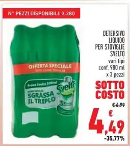 Conad DETERSIVO LIQUIDO PER STOVIGLIE SVELTO offerta