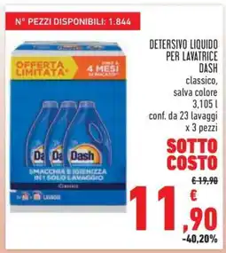 Conad DETERSIVO LIQUIDO PER LAVATRICE DASH offerta