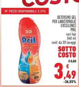 Conad Detersivo Gel per Lavastoviglie Excellence Pril offerta
