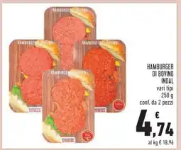 Conad HAMBURGER DI BOVINO INDAL offerta