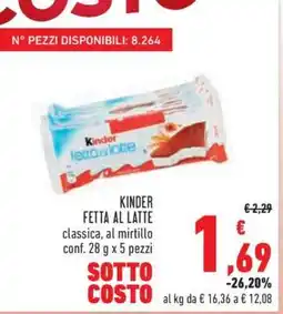 Conad Kinder Fetta al Latte offerta