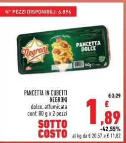 Conad Pancetta in Cubetti Negroni offerta