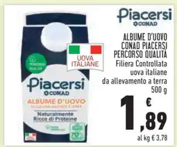 Conad ALBUME D'UOVO CONAD PIACERSI PERCORSO QUALITÀ offerta
