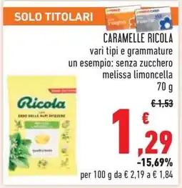 Conad CARAMELLE RICOLA offerta