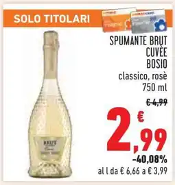 Conad SPUMANTE BRUT CUVÈE BOSIO offerta