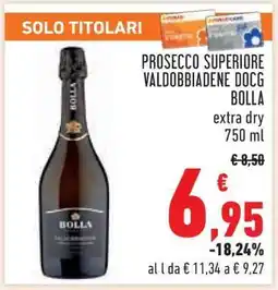 Conad PROSECCO SUPERIORE VALDOBBIADENE DOCG BOLLA offerta