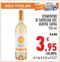 Conad Vermentino di Sardegna DOC Aghera Sarda offerta