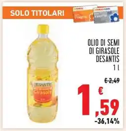 Conad Olio di semi di girasole Desantis offerta