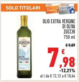 Conad OLIO EXTRA VERGINE DI OLIVA ZUCCHI 750 ml offerta
