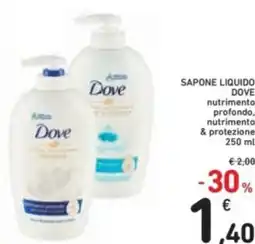 Spazio Conad Sapone liquido dove nutrimento profondo, nutrimento & protezione offerta