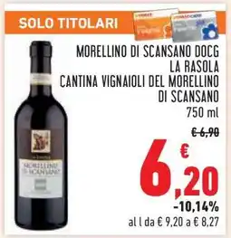Conad Morellino di Scansano DOCG La Rasola Cantina Vignaioli del Morellino di Scansano offerta