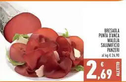 Conad Bresaola Punta d'Anca Maloja Salumificio Panzeri offerta