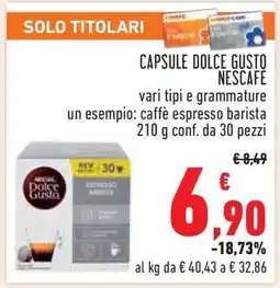 Conad Capsule Dolce Gusto Nescafé offerta