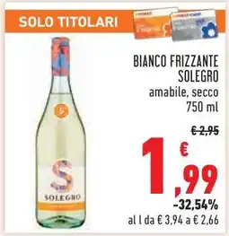 Conad Bianco Frizzante Solegro offerta