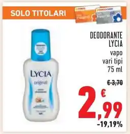 Conad DEODORANTE LYCIA offerta