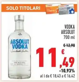 Conad Vodka Absolut offerta