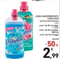 Spazio Conad Linea ammorbidente fabuloso varie profumazioni conf. da 86 lavaggi, offerta