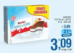 Qui Discount Kinder fetta al latte offerta