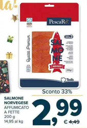 Todis Salmone Norvegese Affumicato a Fette 200g offerta