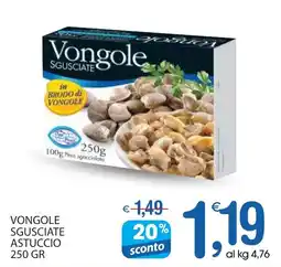 Qui Discount Vongole sgusciate astuccio offerta