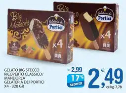 Qui Discount Gelato big stecco ricoperto classico/ mandorla gelateria dei portici offerta