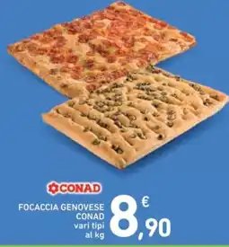 Spazio Conad Focaccia genovese conad vari tipi al kg offerta