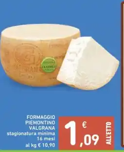 Spazio Conad Formaggio piemontino valgrana stagionatura minima 16 mesi al kg offerta