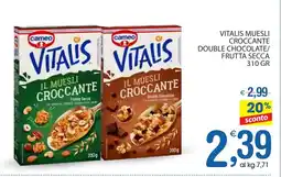 Qui Discount Vitalis muesli croccante double chocolate/ frutta secca offerta