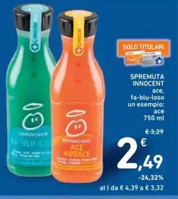 Spazio Conad Spremuta innocent ace, fa-blu-loso un esempio: ace offerta