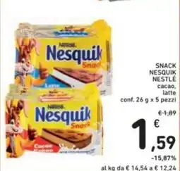 Spazio Conad Snack nesquik nestlé cacao, latte offerta