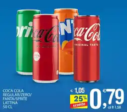 Qui Discount Coca cola regular/zero/ fanta/sprite lattina offerta