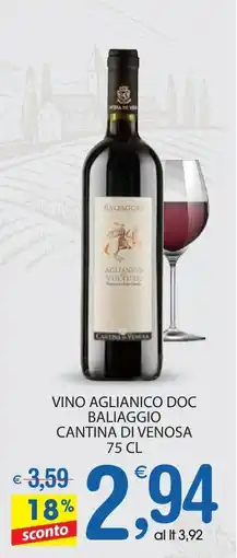 Qui Discount Vino aglianico doc baliaggio cantina di venosa offerta