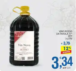 Qui Discount Vino rosso da tavola 11° pet offerta