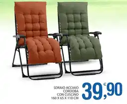 Qui Discount Sdraio acciaio cordoba con cuscino 160 x 65 x 110 cm offerta