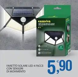 Qui Discount Faretto solare led 4 facce con sensori di movimento offerta
