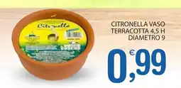 Qui Discount Citronella vaso terracotta 4,5 h diametro 9 offerta