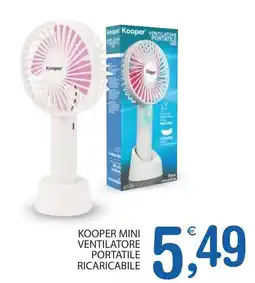 Qui Discount Kooper mini ventilatore portatile ricaricabile offerta
