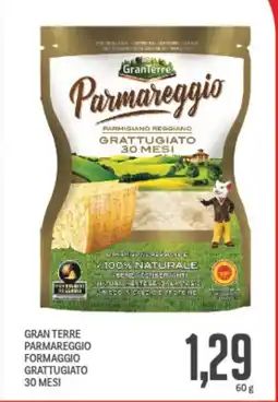 Supermercati Piccolo Gran terre parmareggio formaggio grattugiato 30 mesi offerta