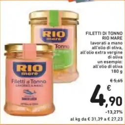 Spazio Conad Filetti di tonno rio mare lavorati a mano all'olio di oliva, offerta