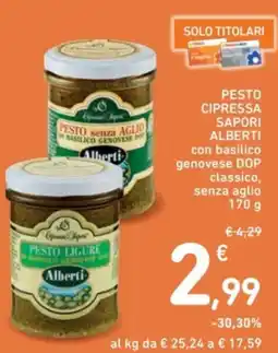 Spazio Conad Pesto cipressa sapori alberti con basilico genovese dop offerta