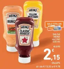 Spazio Conad Salsa heinz vari tipi offerta