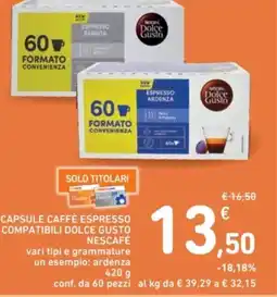 Spazio Conad Capsule caffè espresso compatibili dolce gusto nescafé offerta