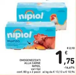 Spazio Conad Omogeneizzati alla carne nipiol vari tipi offerta